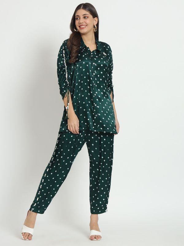 Emerald Pure Bandhani Co-Ord Set