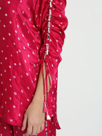 Cerise Pure Bandhani Co-Ord Set
