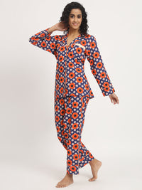 Retro Art Printed Pj Set Nightwear