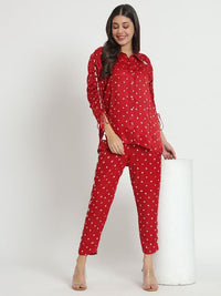 Chilly Red Pure Bandhani Co-Ord Set