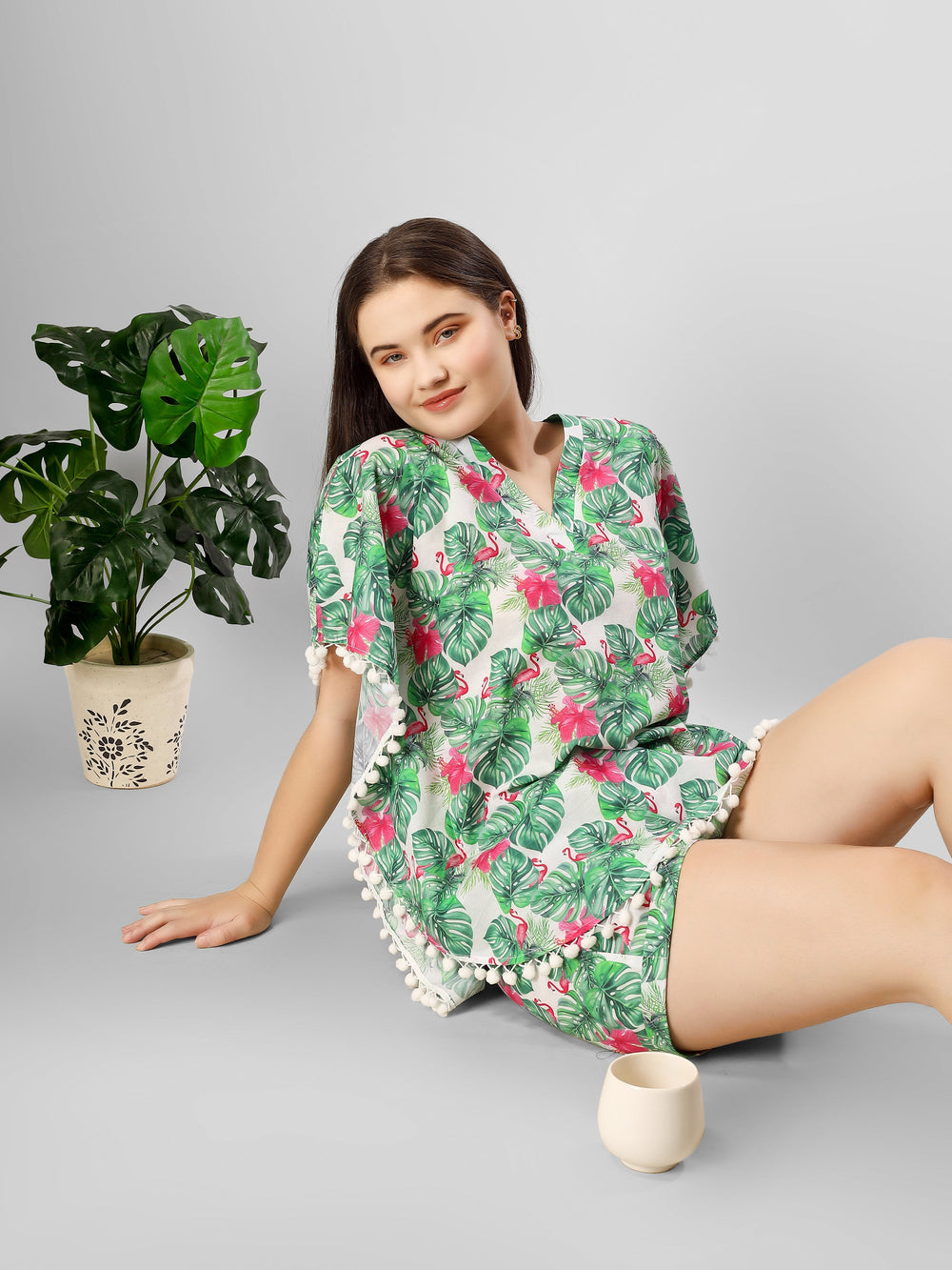 Flamingo Paradise Kaftan Nightwear