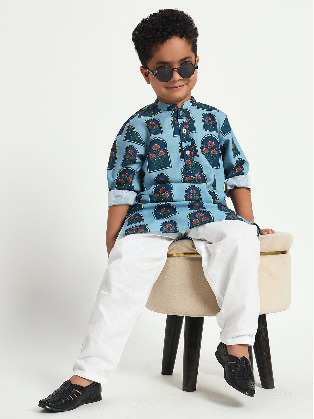 Pichwai Print Pajama Kurta Set