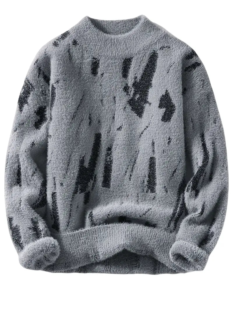 Clothic™ Abstract Black & White Knitted Sweater