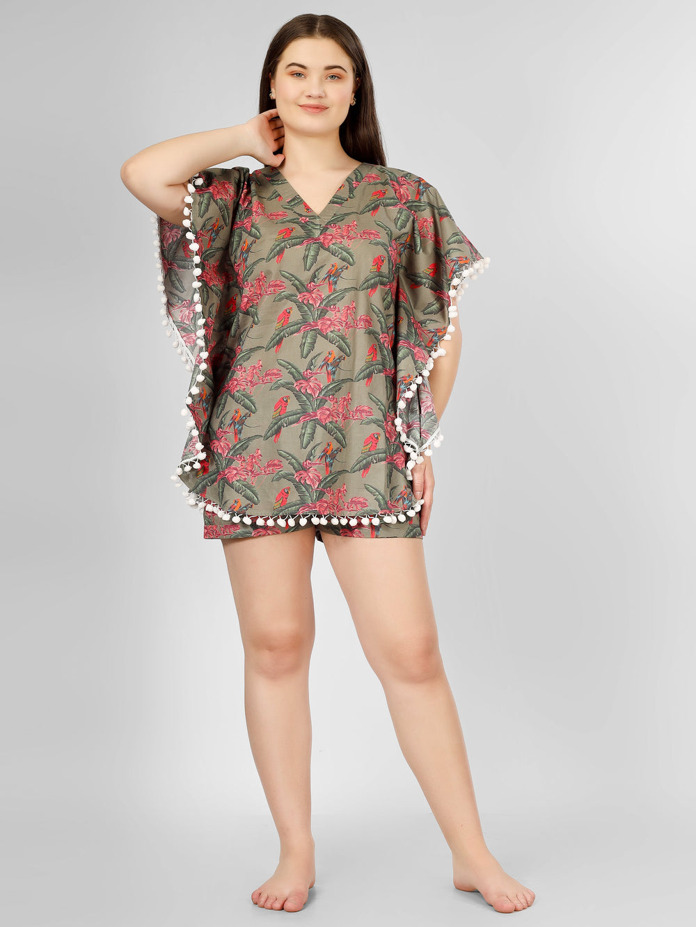 Exotic Tropical Birds Kaftan Nightwear