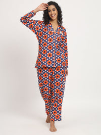 Retro Art Printed Pj Set Nightwear
