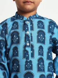 Symbol of Divine Print Pajama Kurta Set