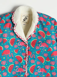 Greater Flamingo Warm Sherpa Nightwear Pj Set