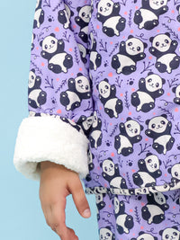 Panda Art Warm Sherpa Nightwear Pj Set
