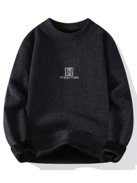 Clothic™ Minimal Embroidered Knit Sweater – Olive Green