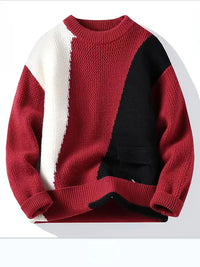 Clothic™ Color Block Knitted Sweater – Pink & Gray