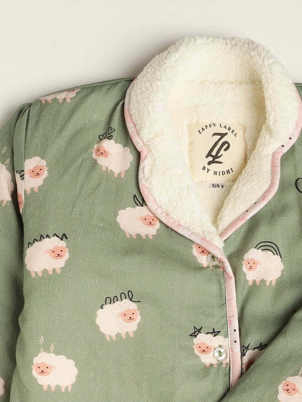 Baa Baa White Sheep Warm Sherpa Nightwear Pj Set