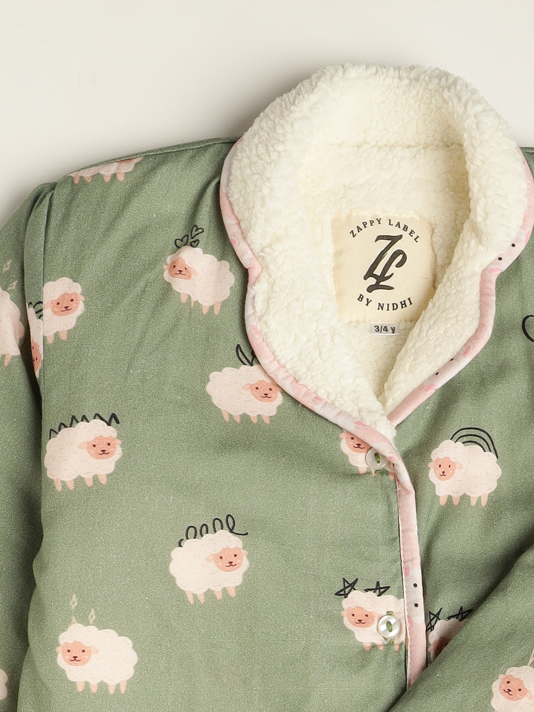 Baa Baa White Sheep Warm Sherpa Nightwear Pj Set