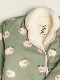 Baa Baa White Sheep Warm Sherpa Nightwear Pj Set