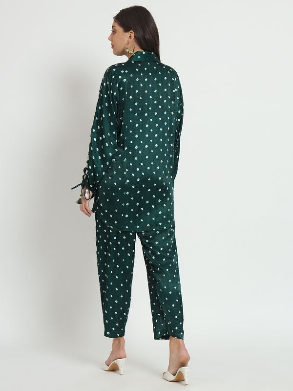 Emerald Pure Bandhani Co-Ord Set