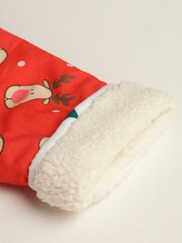 Christmas Reindeer Warm Sherpa Nightwear Pj Set