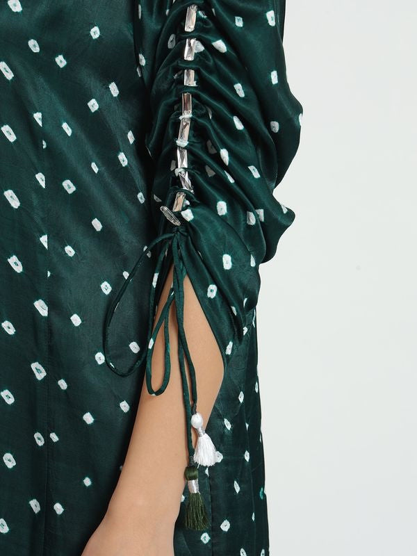 Emerald Pure Bandhani Co-Ord Set