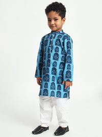 Symbol of Divine Print Pajama Kurta Set