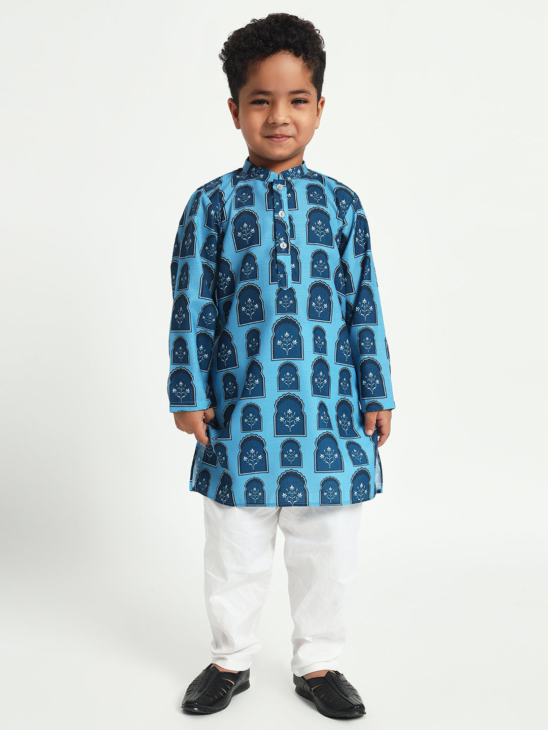 Symbol of Divine Print Pajama Kurta Set