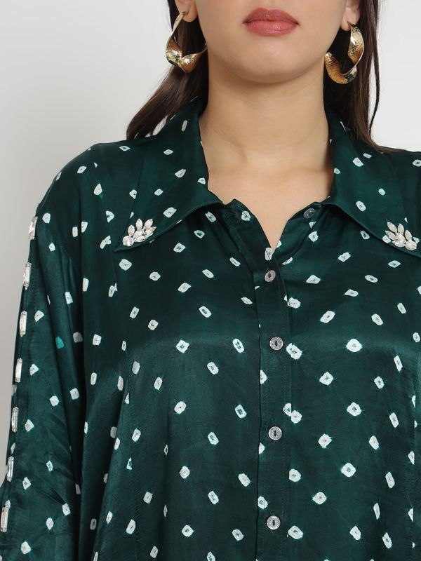 Emerald Pure Bandhani Co-Ord Set