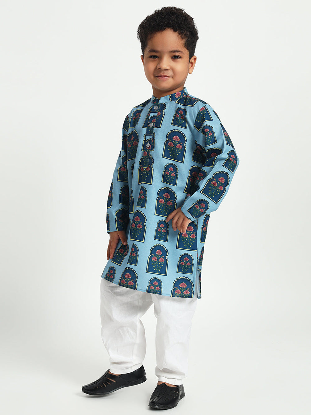 Pichwai Print Pajama Kurta Set