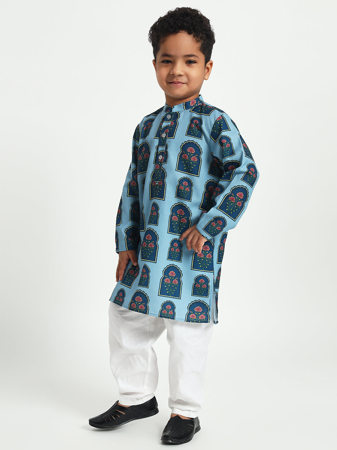 Pichwai Print Pajama Kurta Set