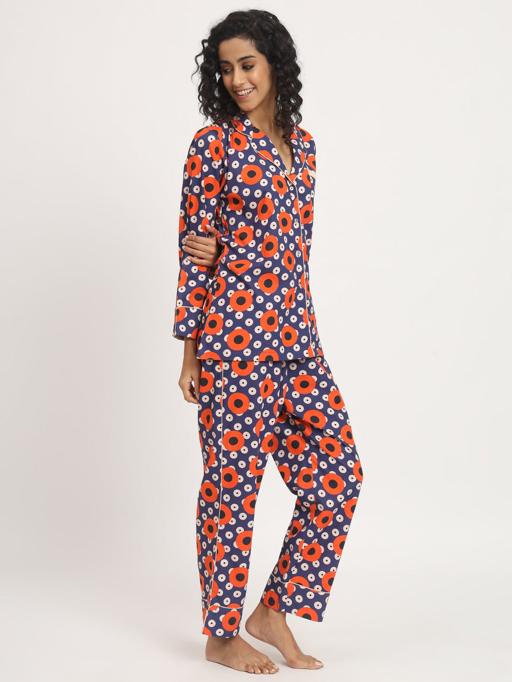 Retro Art Printed Pj Set Nightwear