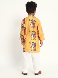 Sweetness of Relationship Rakhi Print Pajama Kurta Set