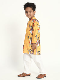 Sweetness of Relationship Rakhi Print Pajama Kurta Set