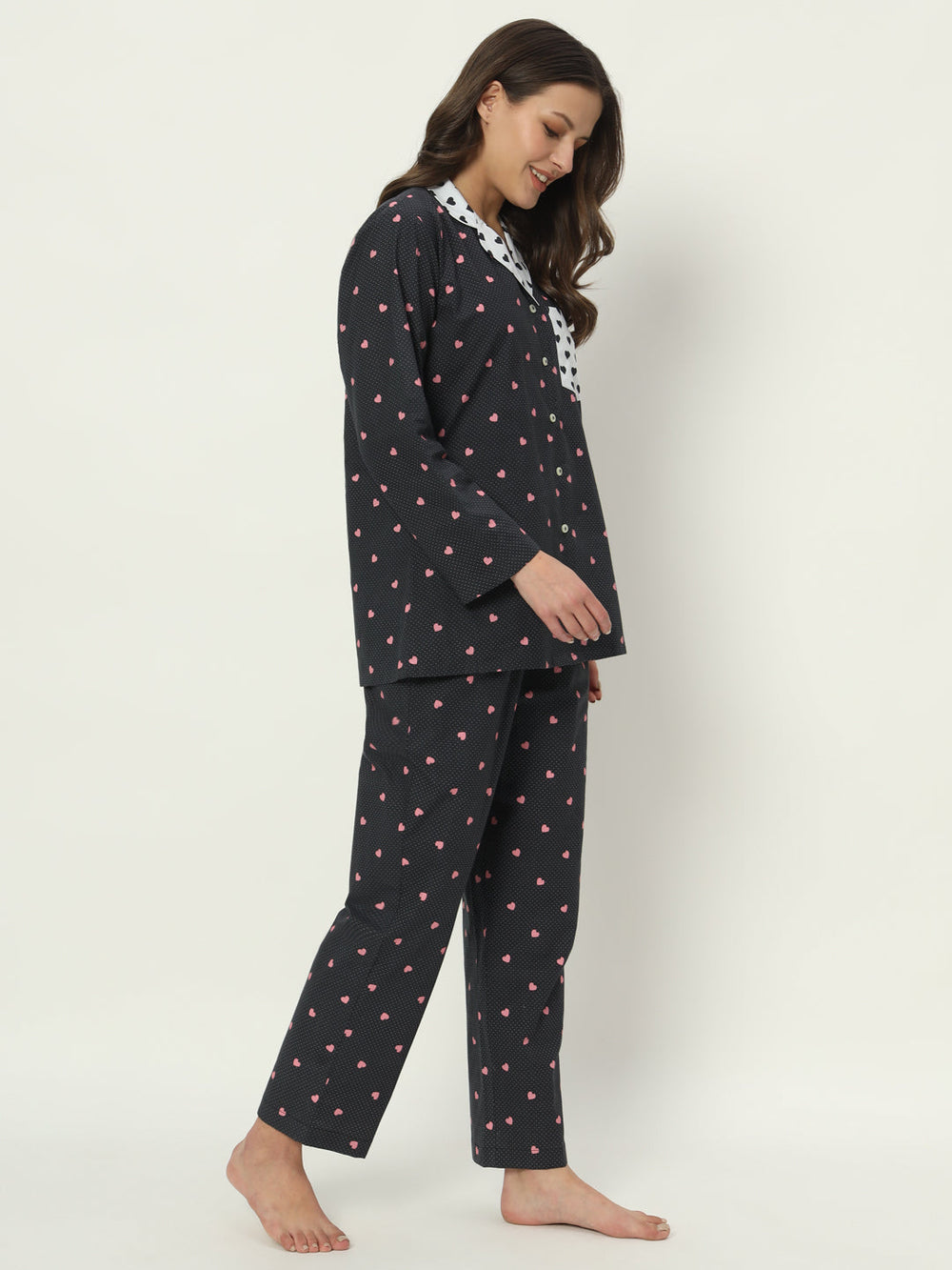 My heart beats for u! Cotton PJ Set Nightwear