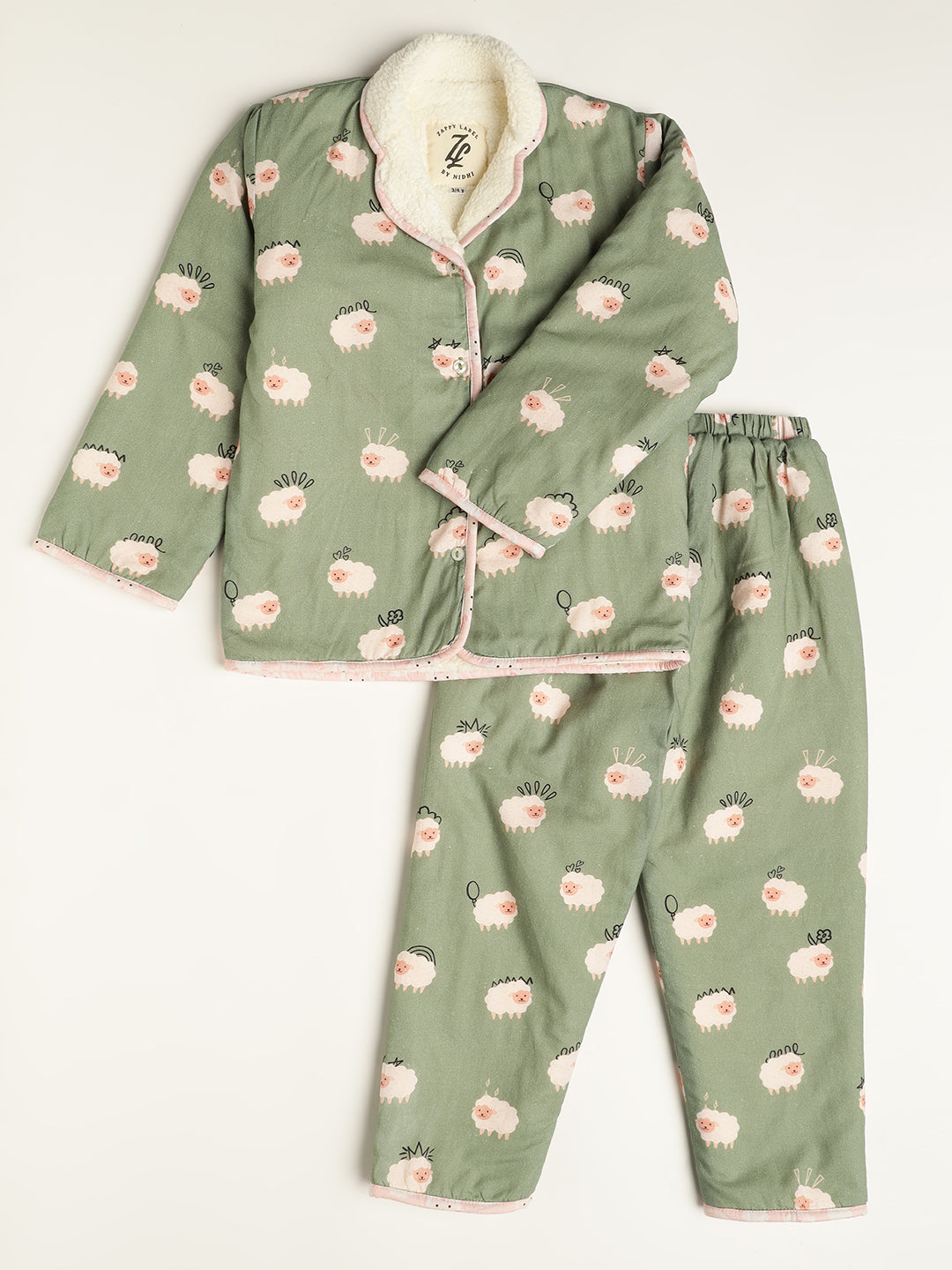 Baa Baa White Sheep Warm Sherpa Nightwear Pj Set