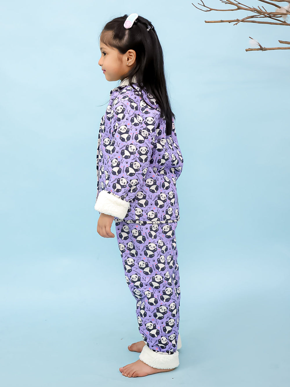 Panda Art Warm Sherpa Nightwear Pj Set