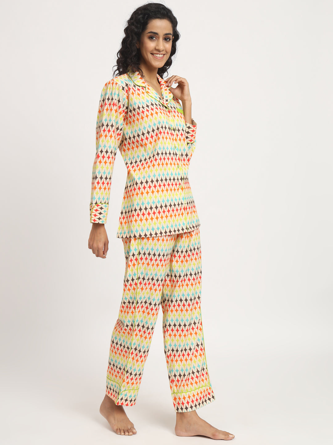 Colour Affair Printed Pj Set Nightwear