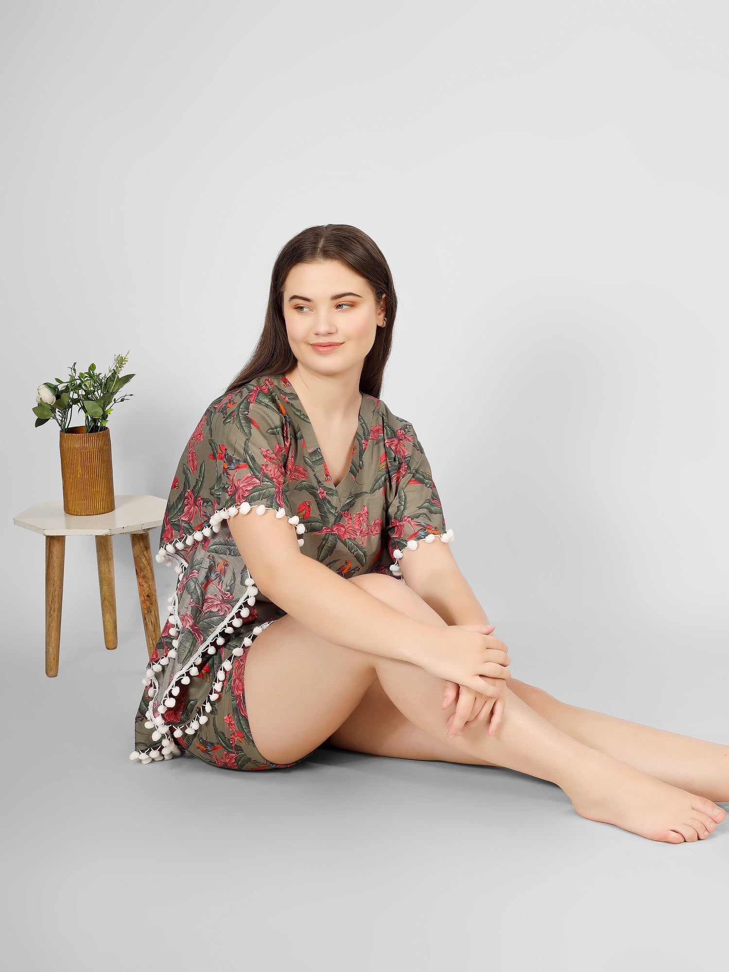 Exotic Tropical Birds Kaftan Nightwear