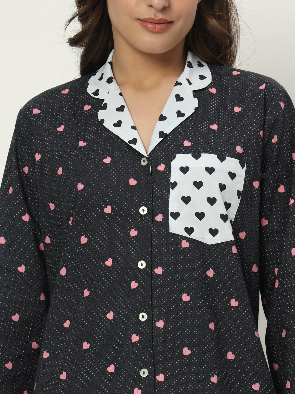 My heart beats for u! Cotton PJ Set Nightwear