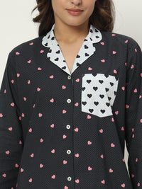 My heart beats for u! Cotton PJ Set Nightwear