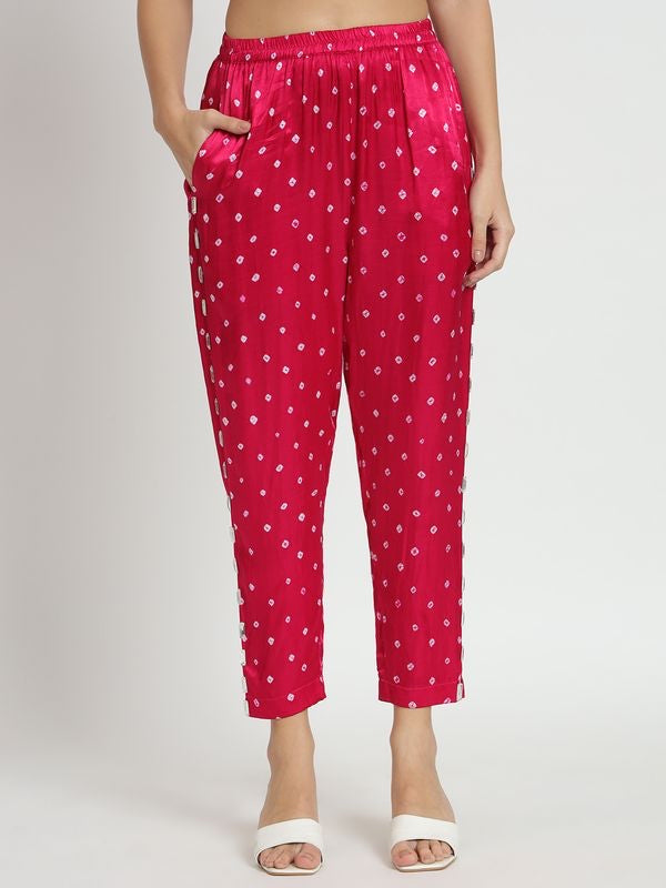 Cerise Pure Bandhani Co-Ord Set