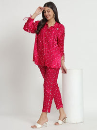 Cerise Pure Bandhani Co-Ord Set