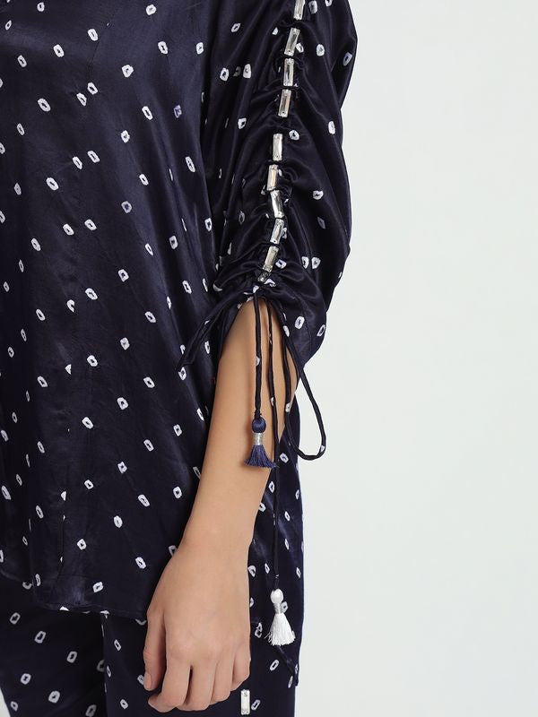 Imperial Blue Pure Bandhani Co-Ord Set