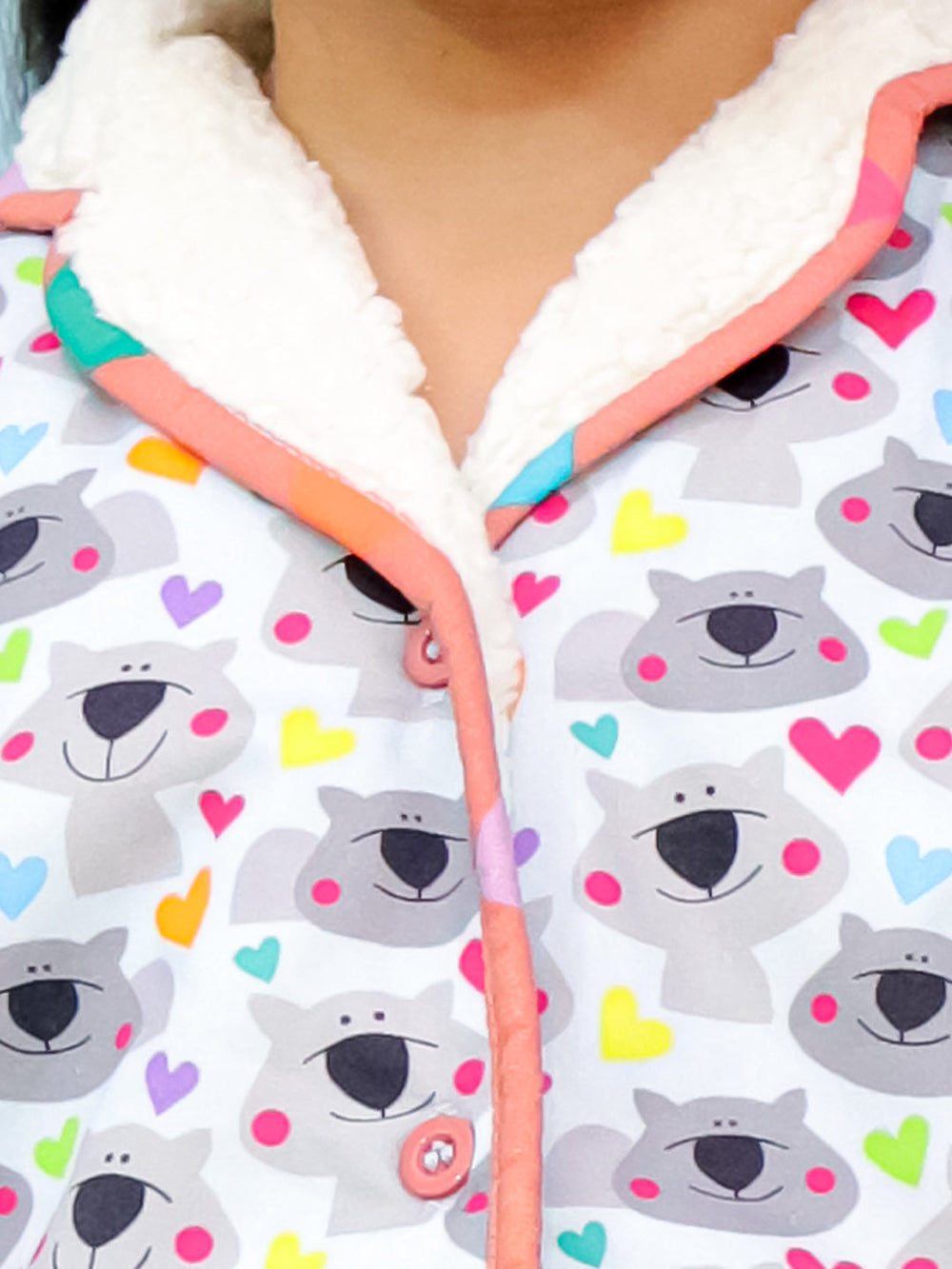 Cute Wombat Warm Sherpa Nightwear Pj Set