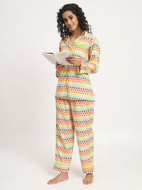 Colour Affair Printed Pj Set Nightwear