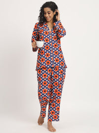 Retro Art Printed Pj Set Nightwear