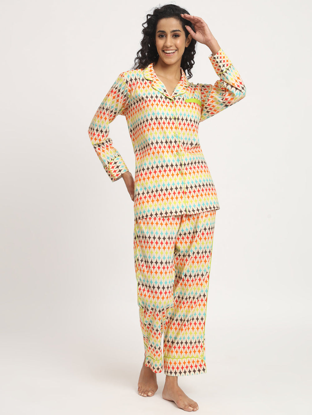 Colour Affair Printed Pj Set Nightwear