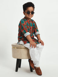 kamal Pichwai Print Pajama Kurta Set