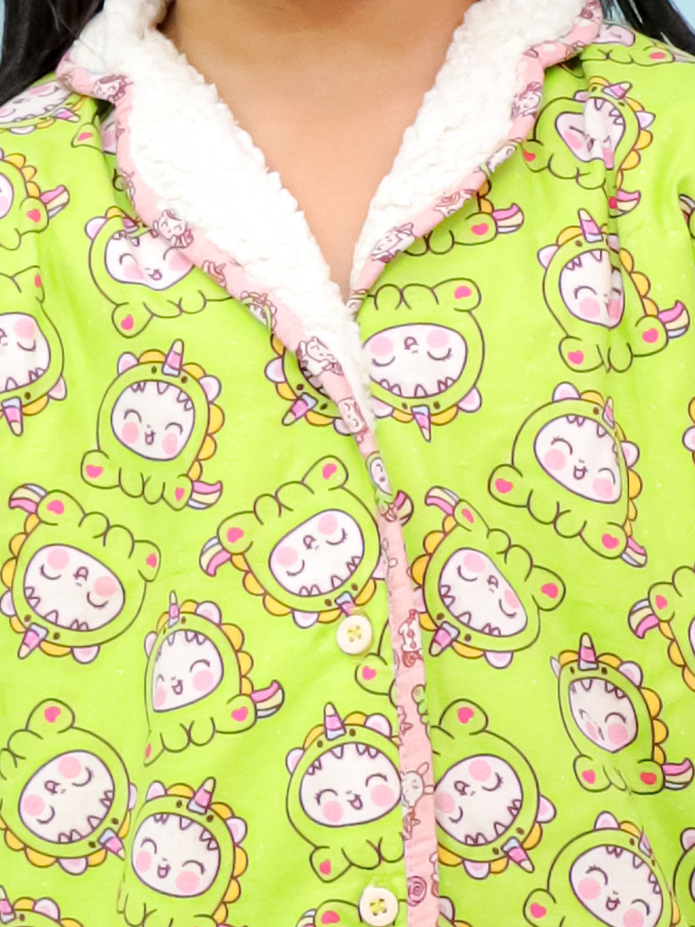 Dreamy Unicorn Warm Sherpa Nightwear Pj Set