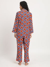 Retro Art Printed Pj Set Nightwear