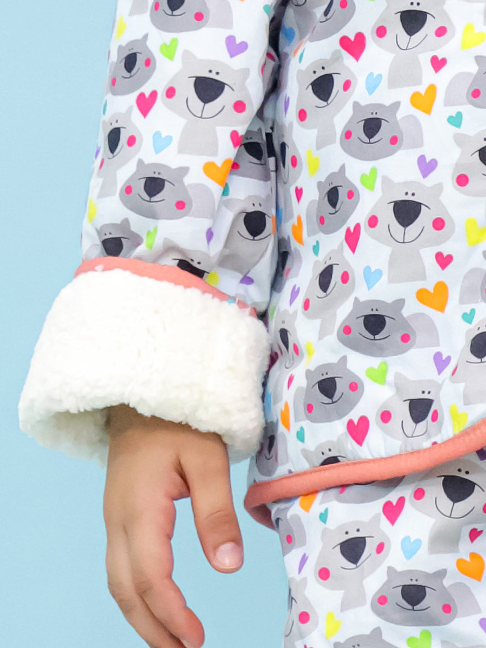 Cute Wombat Warm Sherpa Nightwear Pj Set