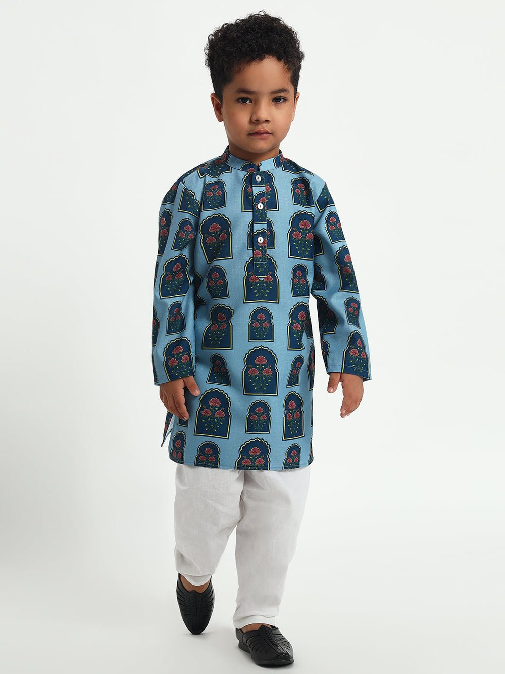 Pichwai Print Pajama Kurta Set