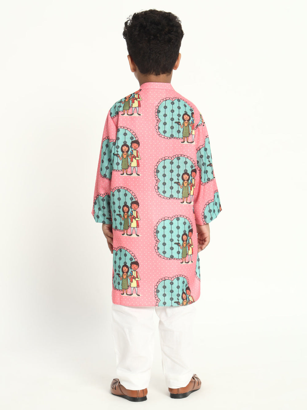 Thread Of Love Rakhi Print Pajama Kurta Set