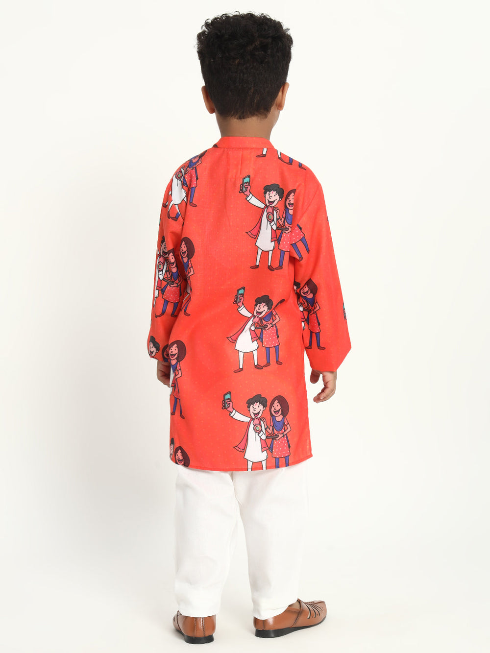 Selfie Together Rakhi Print Pajama Kurta Set