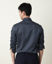 Rare Rabbit Men's Millyy Green Cotton Geometric Print Regular Fit Full Sleeve Collared Shirt